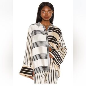 L'Academie The Katy Blouse in Multi Stripe size L